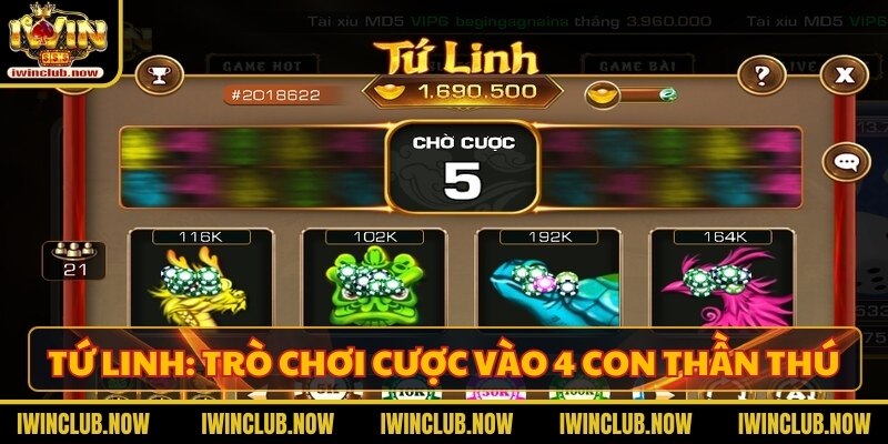 Tứ Linh: Trò chơi cược vào 4 con thần thú Rồng, Kỳ lân, Rùa, Phượng